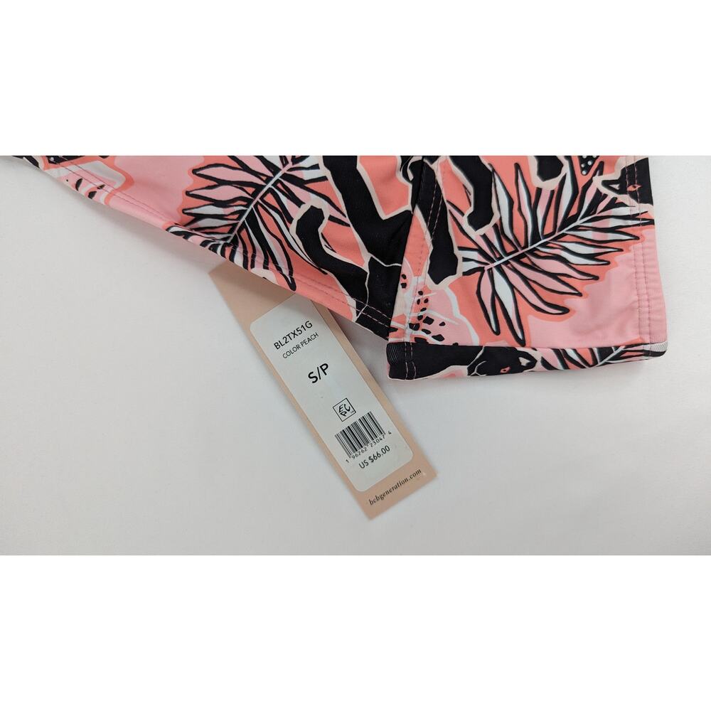 BCBGeneration Swim Lace Up Bikini Top Animal Print Top - Picture 7 of 11
